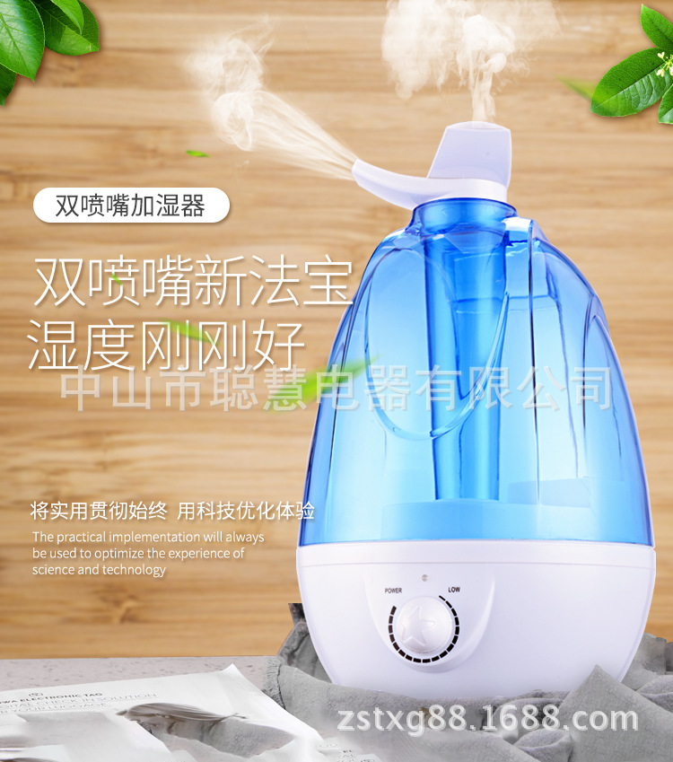 OEM Amazon transparency tank home double-spray humidifier with ultrasound color lamps