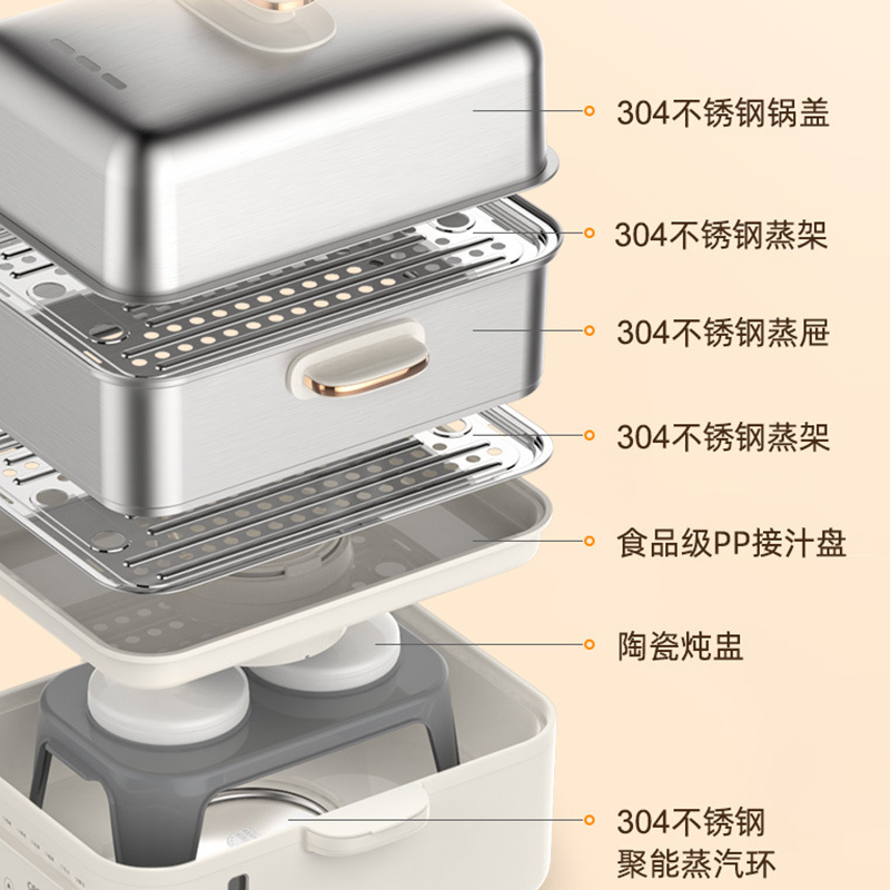 Electric Steamer 304 Stainless Steel Integrated Steamer