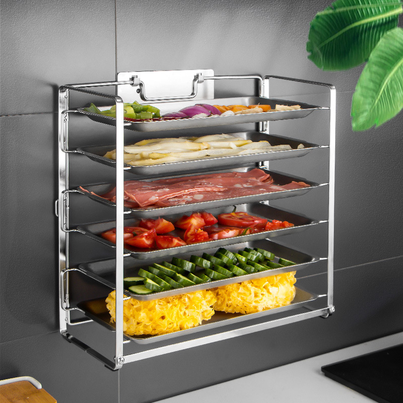 304 bếp bếp không rỉ thép với nhiều chảo xếp nếp, chảo và giá đĩa