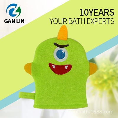 Supplying cartoon baby bath gloves, new baby towels, cute towels.