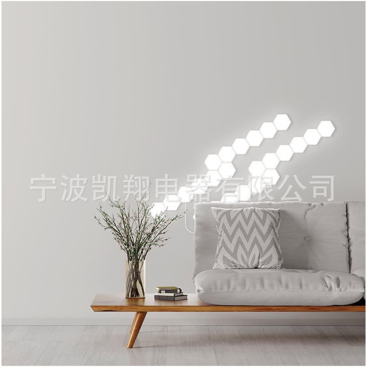 Quantum tasting walllights, six-sided hive lights, vibrating creative background wall decorating lights