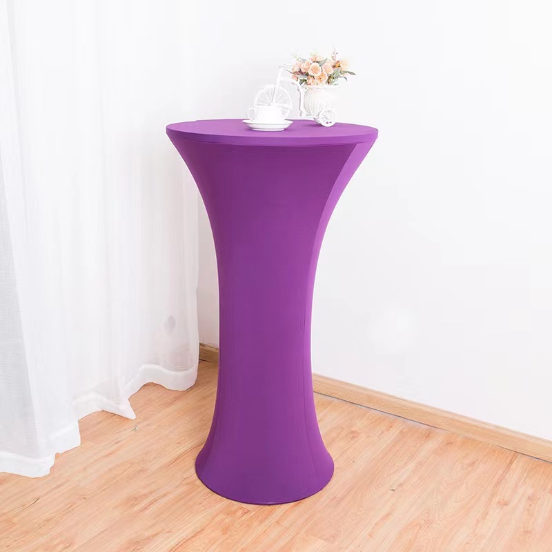Đặt bàn cocktail, bar đám cưới cao chân, bữa tiệc có màu sắc tinh khiết, bàn bi-da và váy.