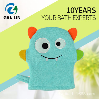 Supplying cartoon baby bath gloves, new baby towels, cute towels.