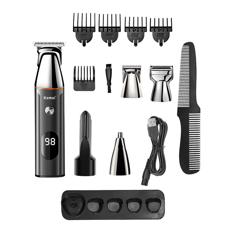 Cosme, KM-5857, thiết bị cắt tóc mới, đèn LED, máy cạo râu sắc bén, nhiều loại.
