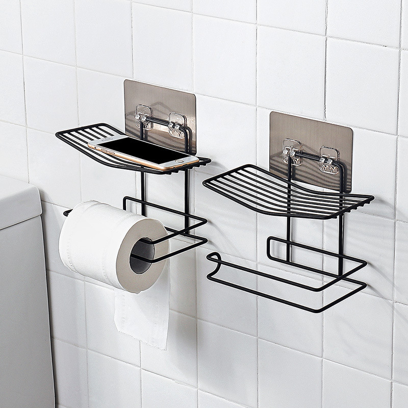 Một cái tủ đựng khăn trải tường, một khung phòng tắm ở phía bắc, một cái bồn cầu, một giá điện thoại di động.