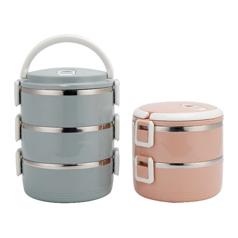 Stainless steel hotware, multi-layer sealed fast food box for students at work, with portable creative hotware.