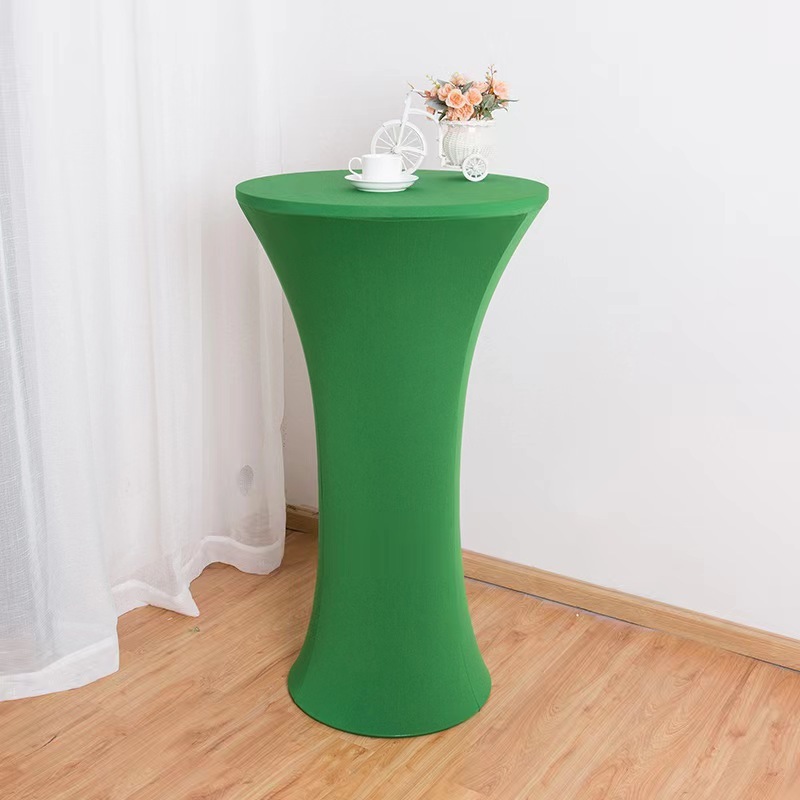 Đặt bàn cocktail, bar đám cưới cao chân, bữa tiệc có màu sắc tinh khiết, bàn bi-da và váy.