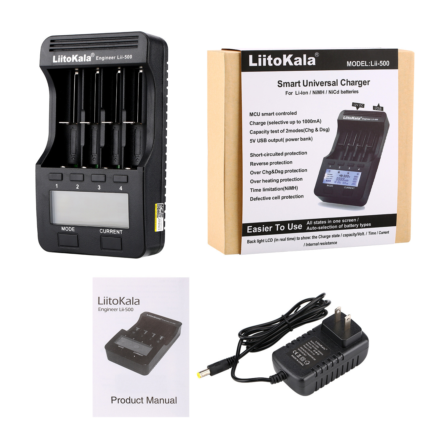 Wholesale LiitoKala Lii-500 18650 Lithium battery chargers LCD chargers