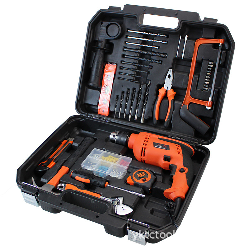 Thermal shock drill hardware power tool kit, household carpentry repair package kit.