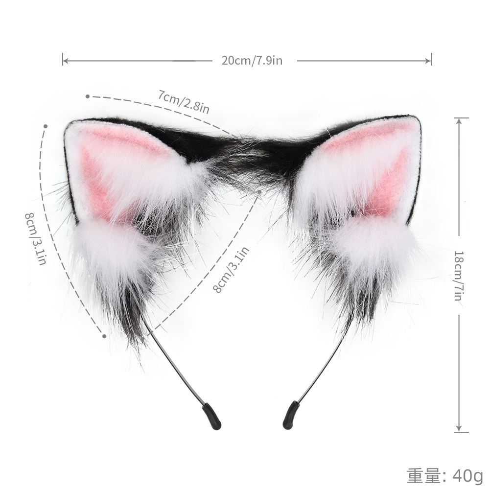 手作兽耳仿真猫耳发箍二次元日系可爱发饰cos漫展表演道具配饰