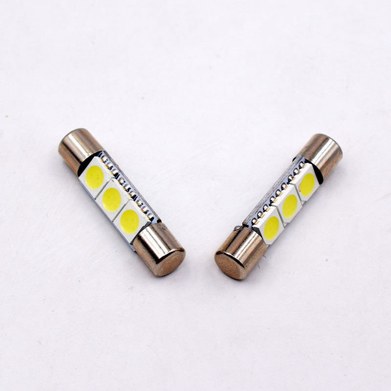 Car LED white flat 28mm 31MM reading light T6.3 5050 3SMD 28MM double-point