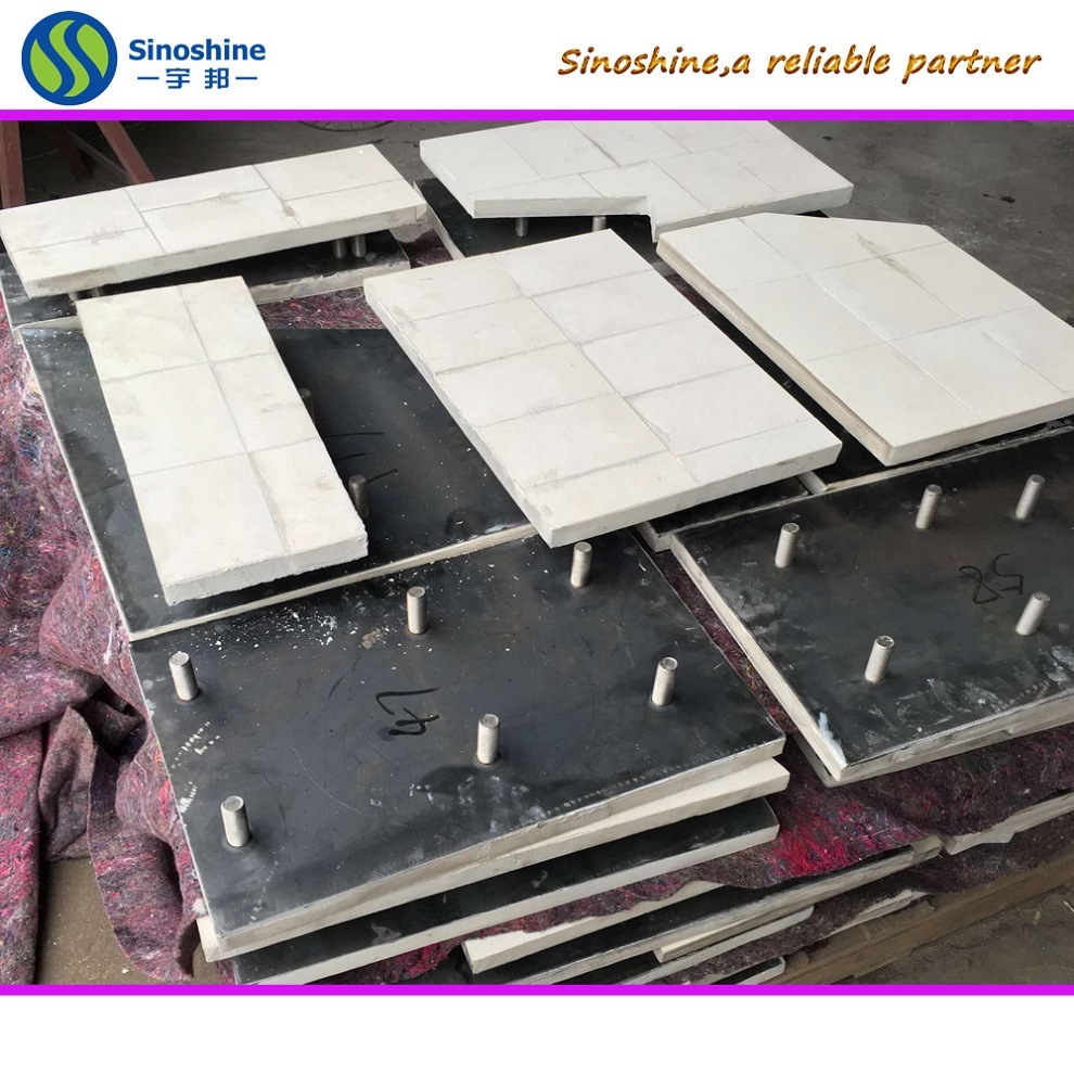 Plant for the production of ceramic rubber platters for the export of groundware ceramic rubber composite steel plates