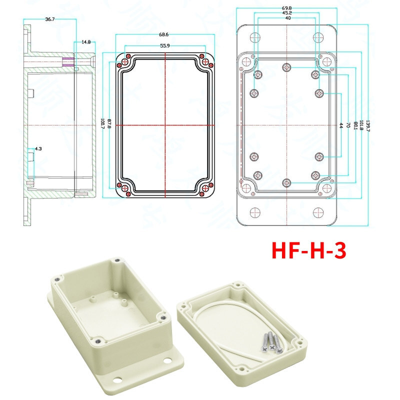 Waterproof wire boxes buried outdoors abs to monitor power box plastic shell sub-lines without an ISP protection against rain