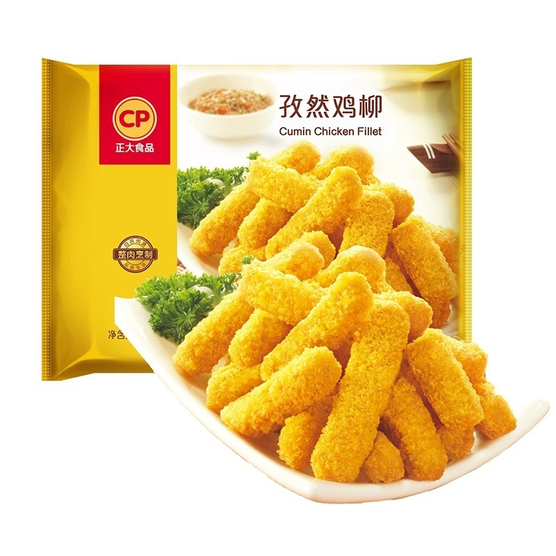 500g*4 packs of chicken willows cp is fried with boneless fried fried chickens and a half-basket of small food.