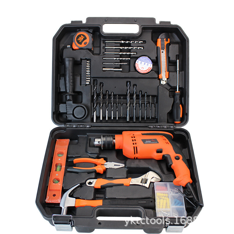 Thermal shock drill hardware power tool kit, household carpentry repair package kit.