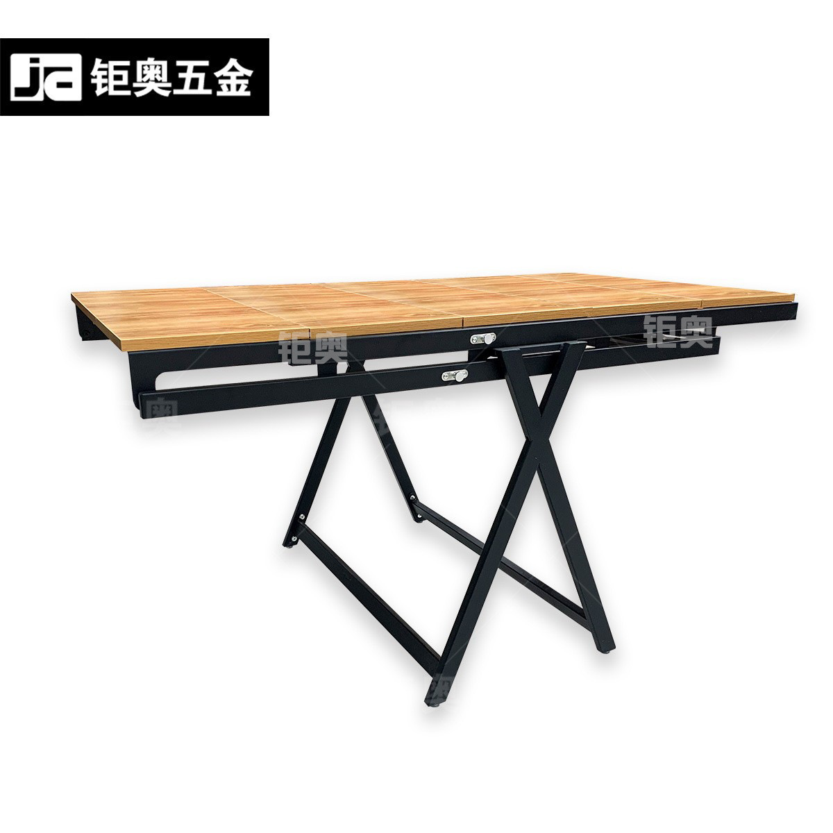 Collapse the table and the table with a thick folding table.