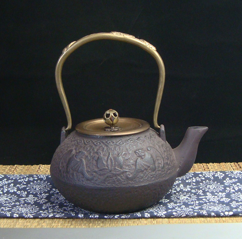 砂漠手工鑄鐵壺【雙福】無塗層生鐵壺日式煮水茶壺批發