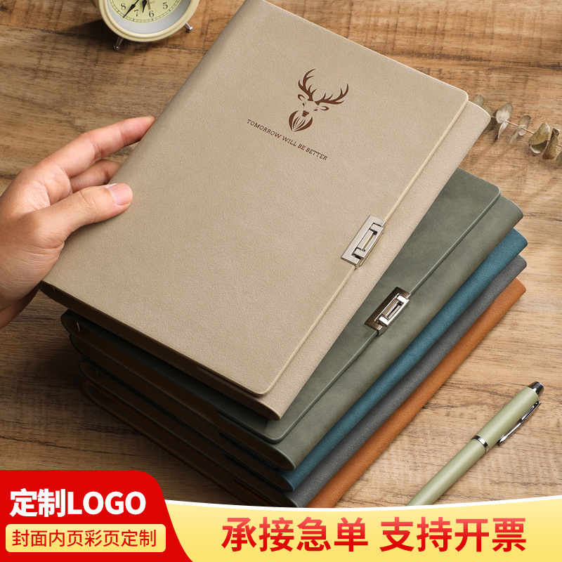 Sổ tay công việc sáng tạo A5 3x30 p.m. Sổ ghi chép của Hội nghị được đặt thành LOGO