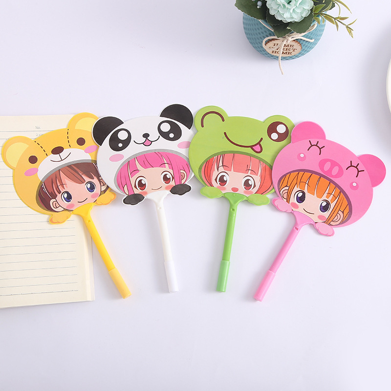 Creative cartoon fan pens, advertising for small gift pens, and cute student stationery gifts.