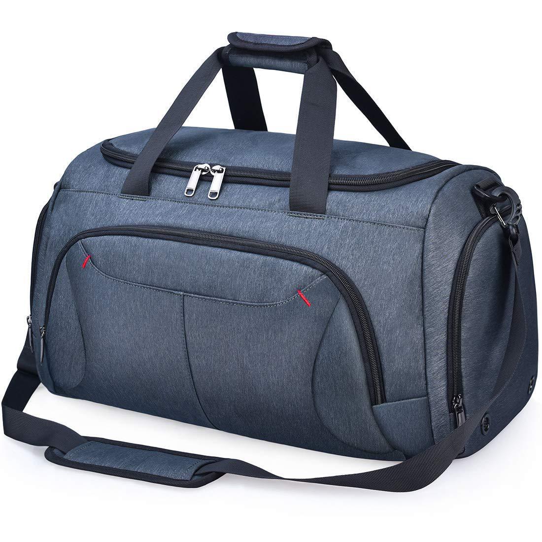 The Navy blue-capacity multi-port sports bag can travel across the shoulder to use dry and wet separation with shoelaces.