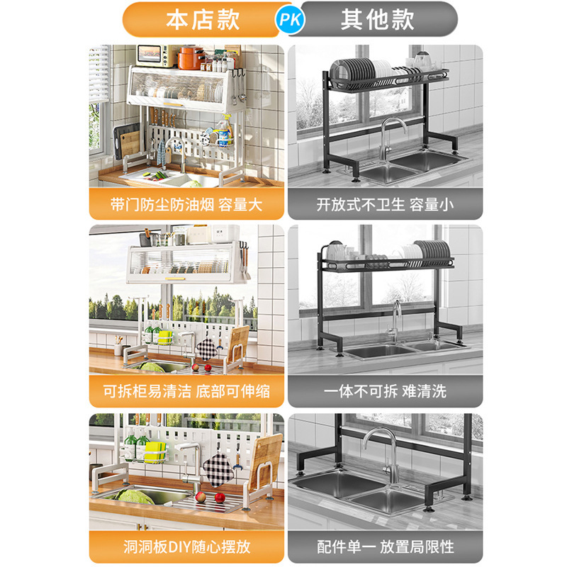 Cái tủ có thể kéo giãn được. Ngăn bếp.