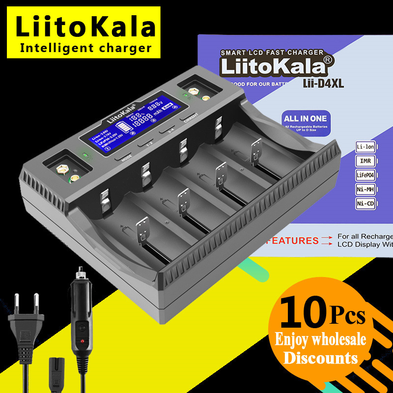 Wholesale of Liito Kala Lii-D4XL+car 18650/2170/26650 3.7V/3.2V chargers