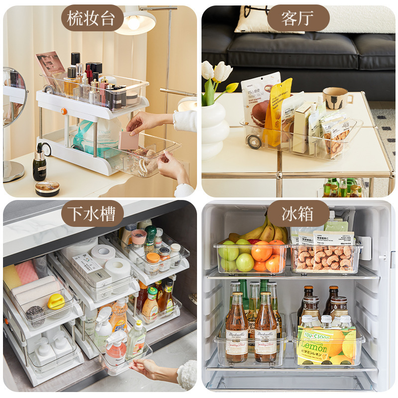 Nhà bếp nhiều tầng bề mặt của các lỗ trên một con trượt kéo dài xuống tủ chìm