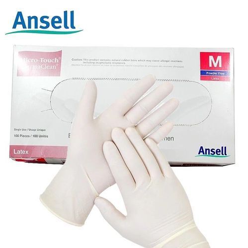 Ansell Ansel, 4576-L, one-time natural latex gloves, powder-free food laboratory waterproof gloves