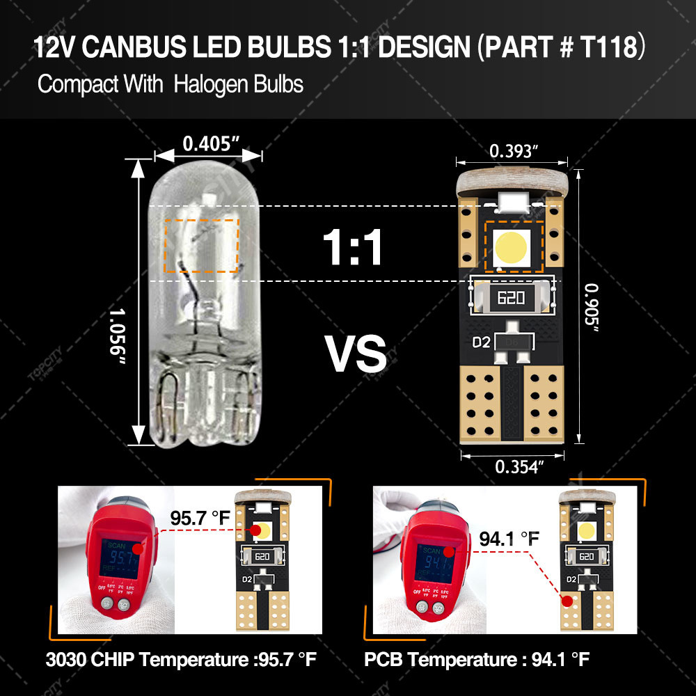 Foreign trade LED light T10-3SMD-3030 car sign light wide light reading light W5W 194