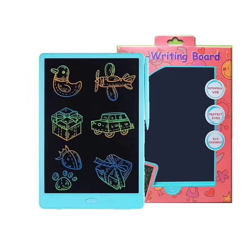 A 12-inch LCD board of ideas for early-school graffiti drawings for children.