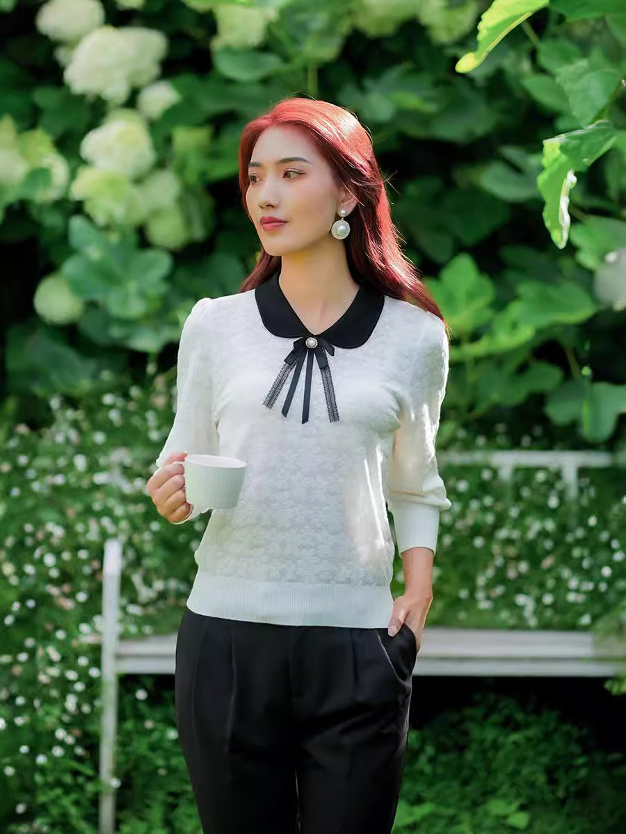 Bồ Đề thời trang, 2024, áo len đan mới, tay áo dài.