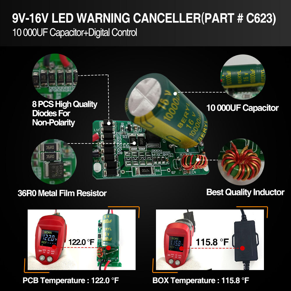 H8/H9/H11 Car LED Large Lantern Decoding Decoder LED Filtering EMC Interference Decoding Fault Decoder