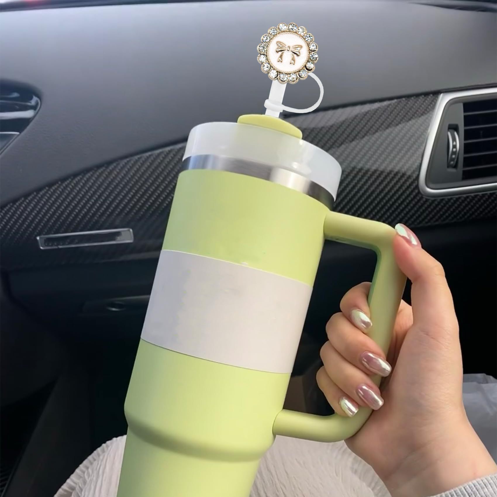 Ống hút thủy tinh của Stanley đặt 10mm với một ống hút ngọc trai sáng bóng trên kính của Stanley Yei.