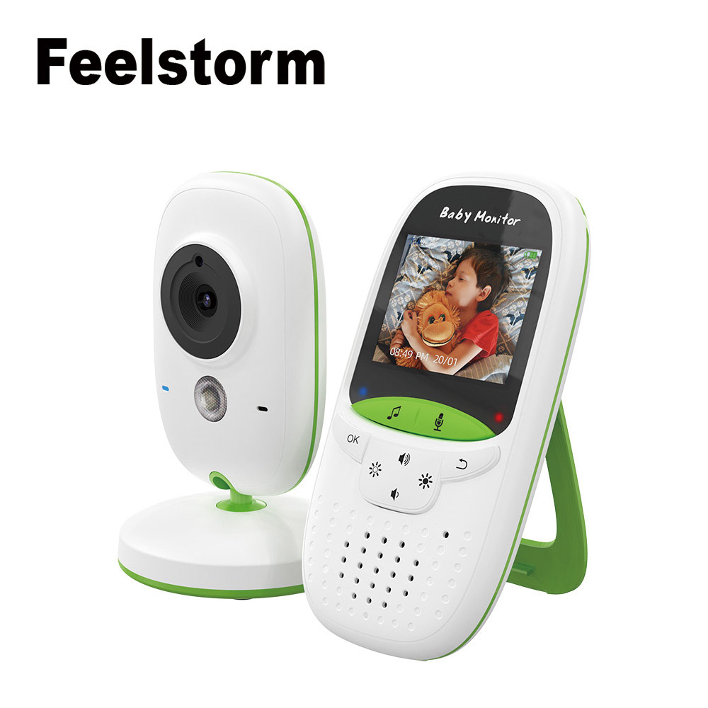 VB602 Green Baby Monitor, live voice, 2-inch screen, night vision free switch.