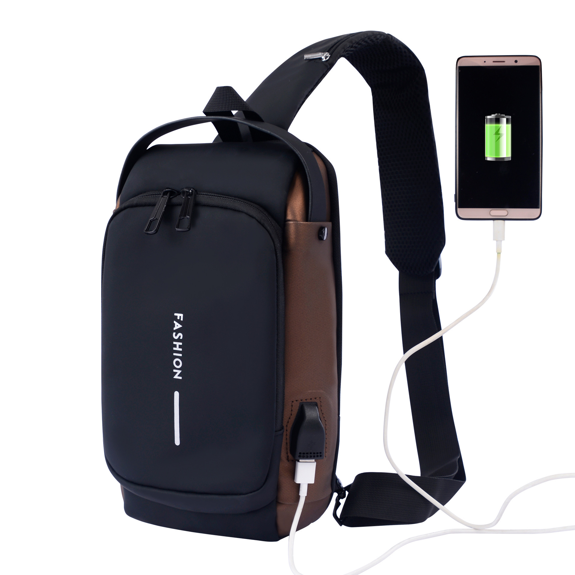 Cross-border men's chest bag, multi-purpose password lock, car bag for recreational vehicles, waterproof U.S.B. charged slash pack.