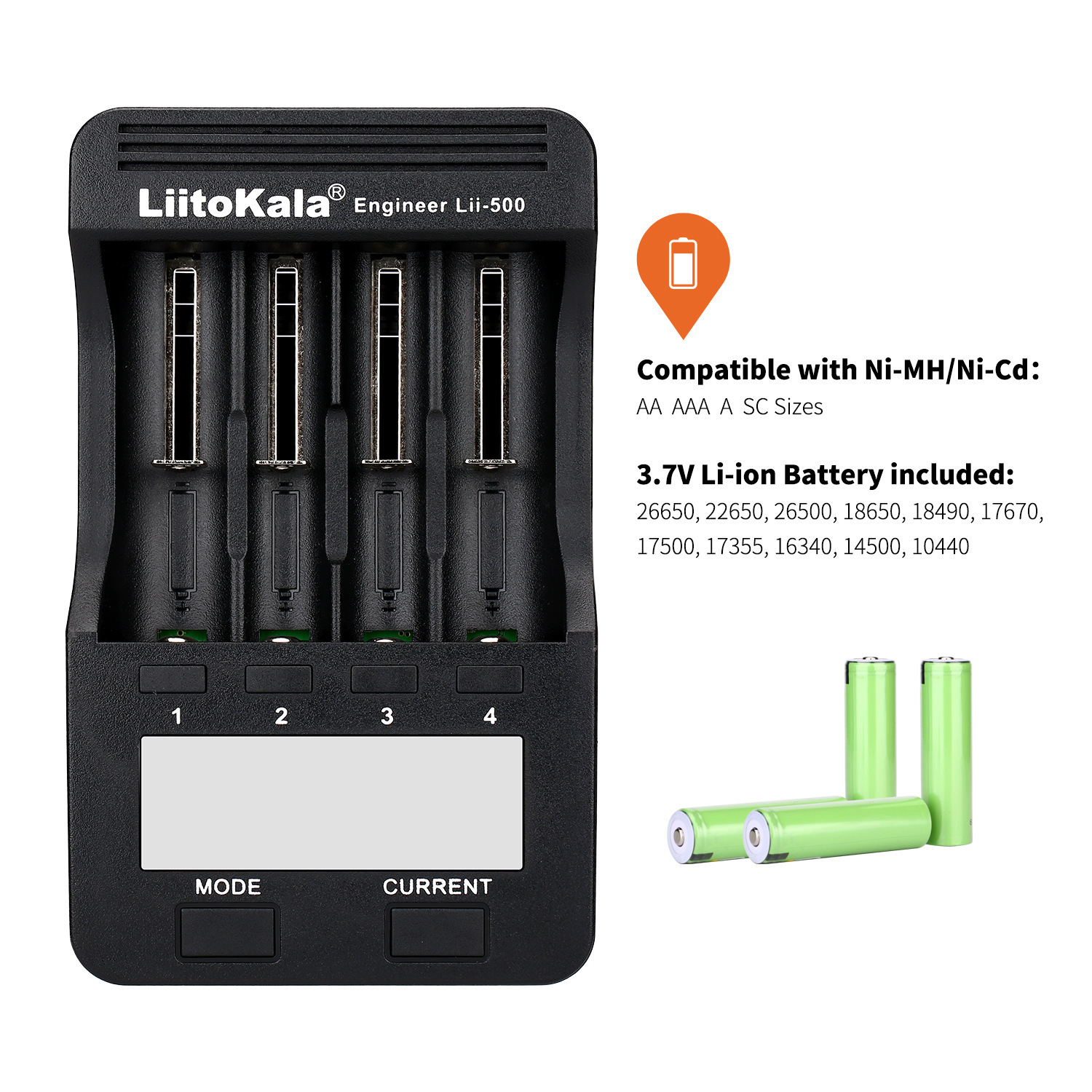 Wholesale LiitoKala Lii-500 18650 Lithium battery chargers LCD chargers