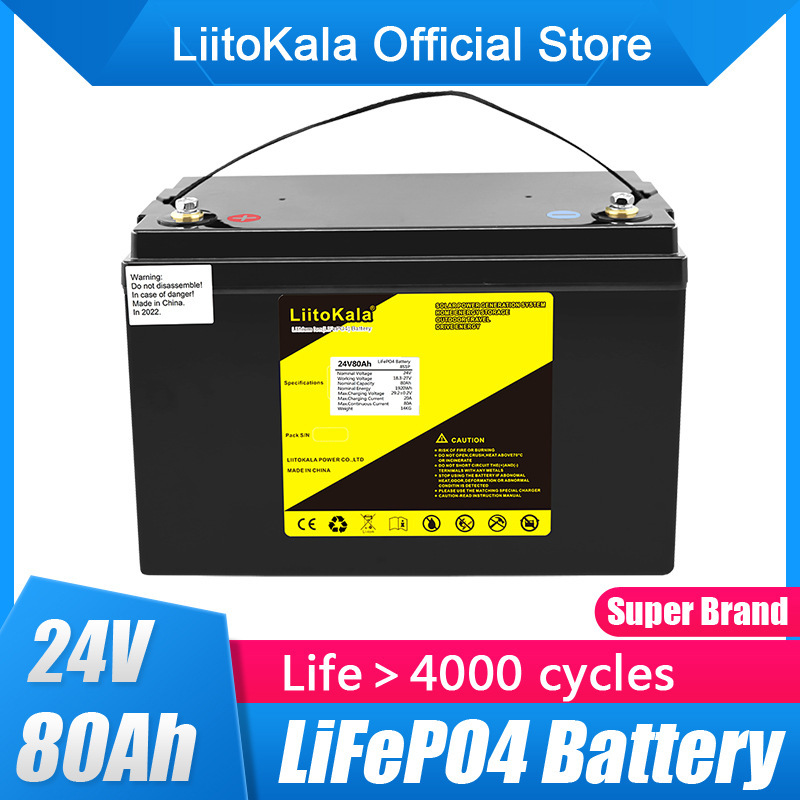 LiitoKala 24V70 Ah/80 Ah Lithium phốt pho