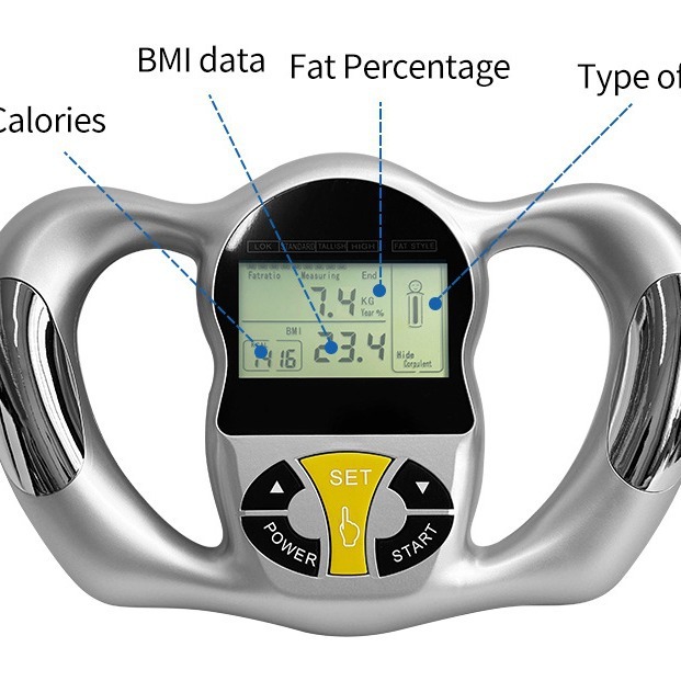 Phiên bản Trung Quốc/ Anh của máy béo cơ thể, đồng hồ đo chất béo, máy phân tích khối lượng BMI cầm tay.