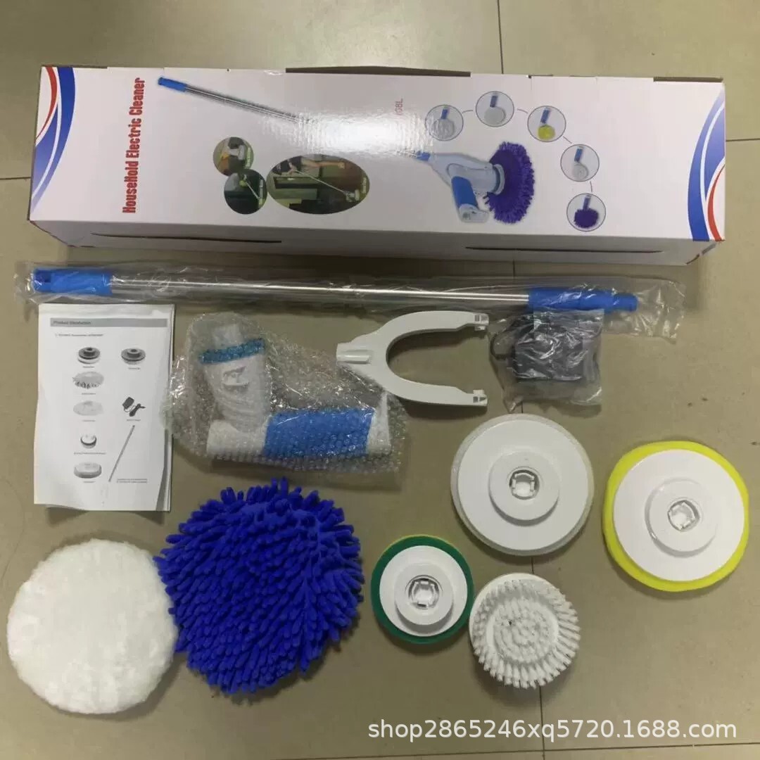 An electric clean-up multi-purpose household with an automatic long handle to clean the kitchen bathroom glass tile dishwasher.