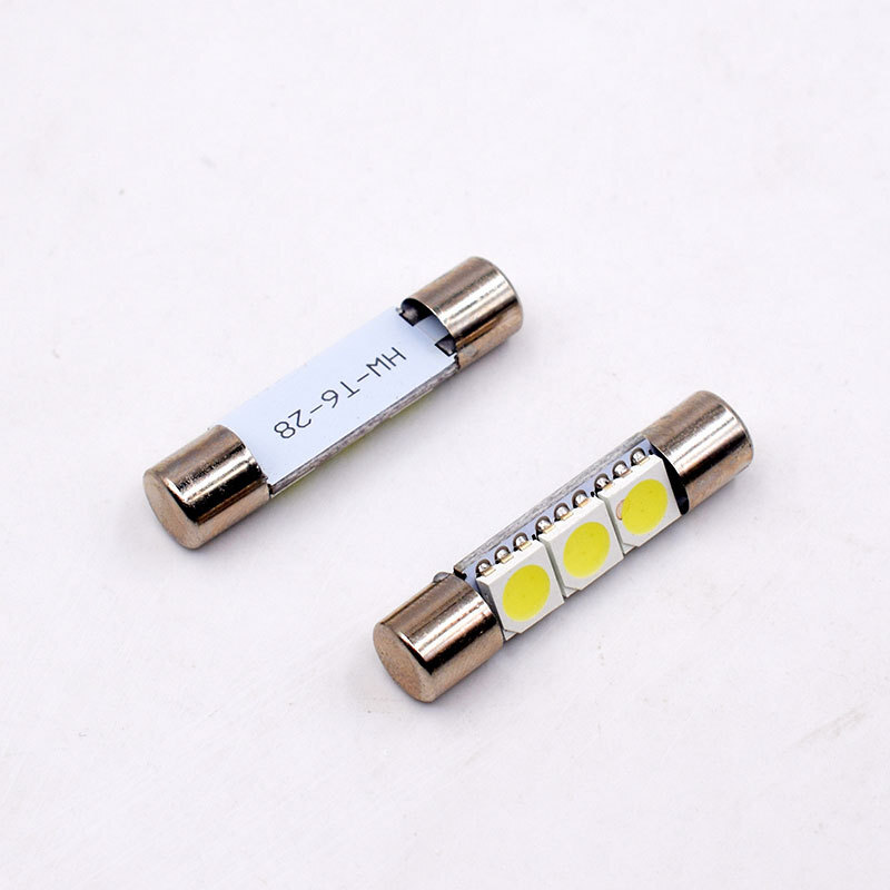 Car LED white flat 28mm 31MM reading light T6.3 5050 3SMD 28MM double-point