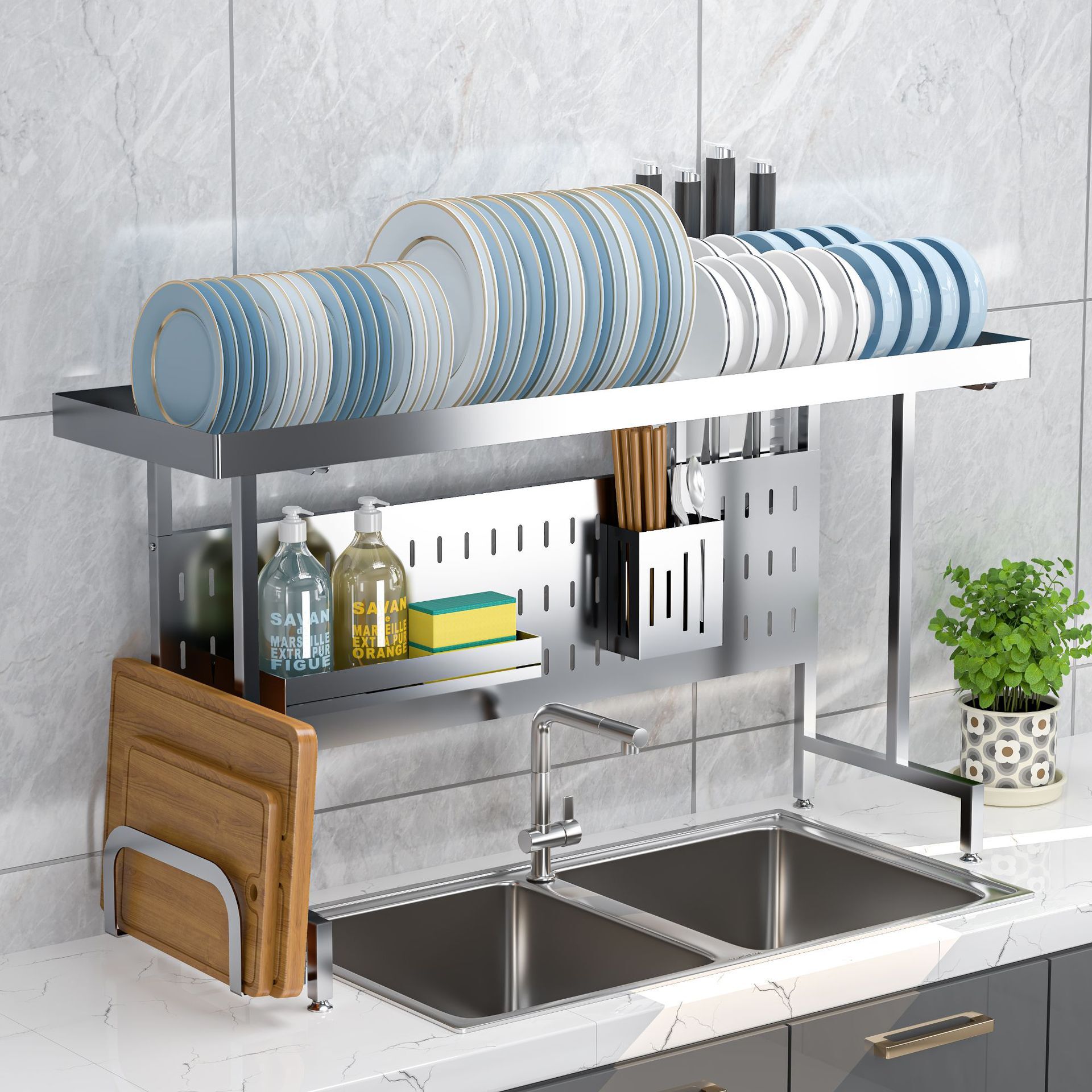 Nhà bếp không có thép được xây dựng hồ chứa đầy bể chứa chất nổ với những cái bát thiết lập thiết bị nấu nướng