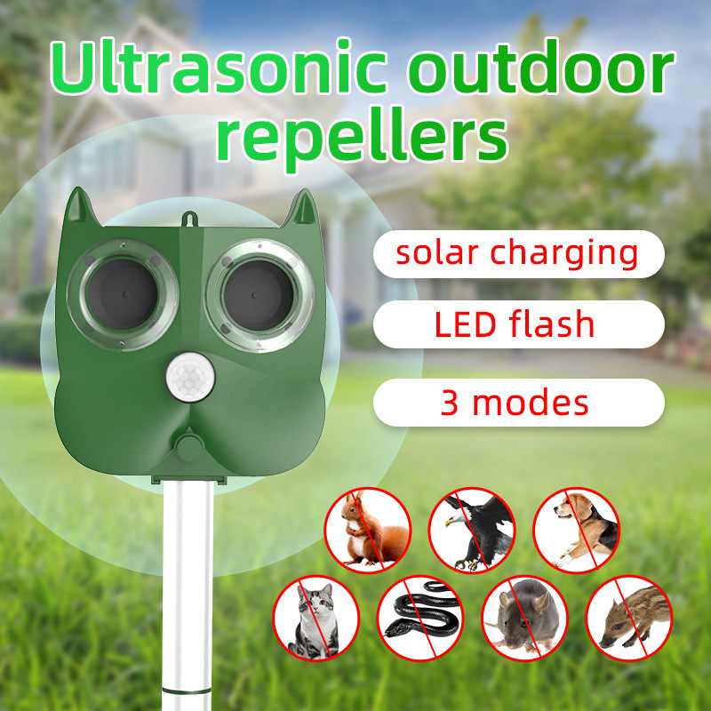 Plant heat-distribution ultrasound animal, LED flash light, solar animal driver