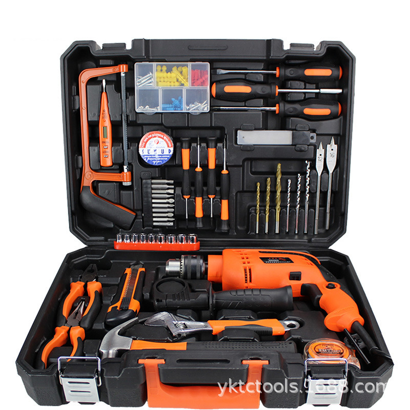 Thermal shock drill hardware power tool kit, household carpentry repair package kit.