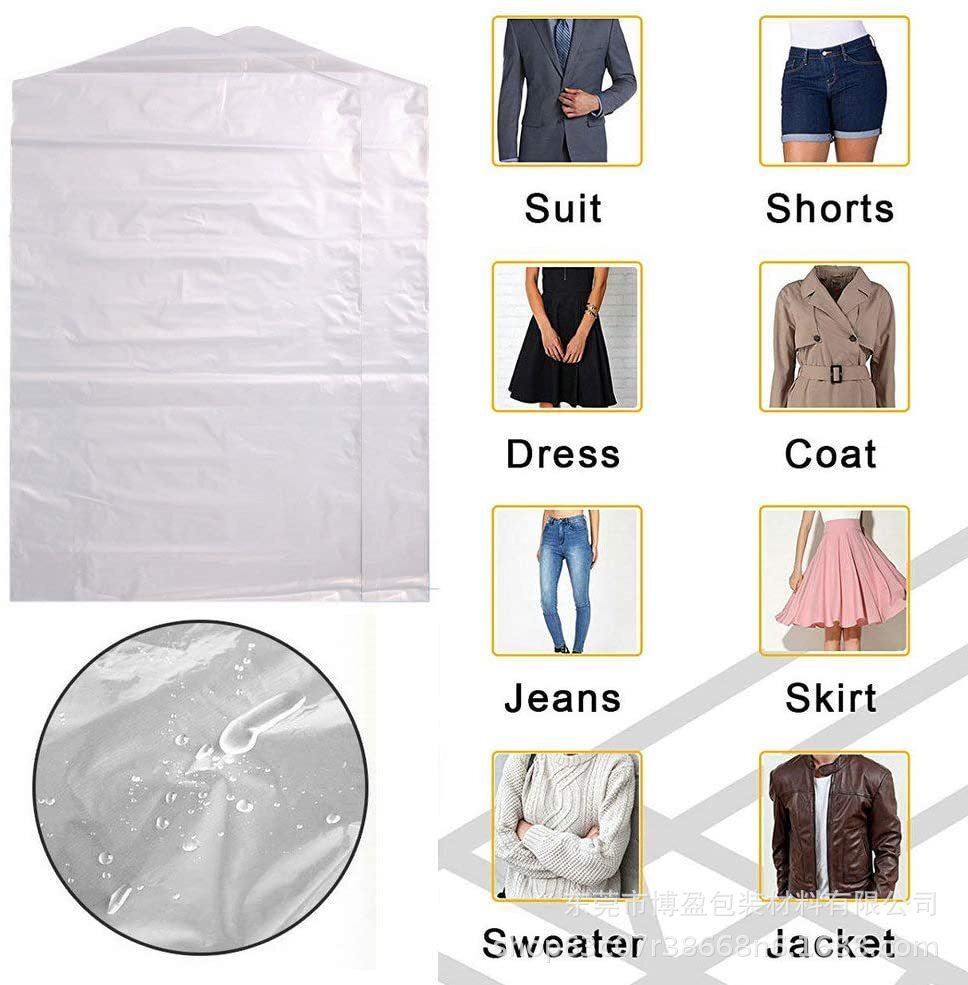 PE high-transparent, high-sized hotel dry-cleaning bag, high-class suit-covered dustproof bag