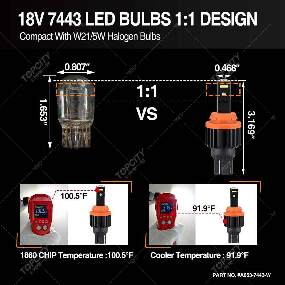 跨境专供刹车灯转向灯日行灯led_bulb_sylvania 7443 3SMD 1860