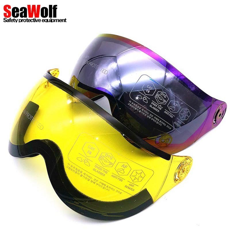 Ski helmet mirrors and ski glasses with a hard internal fogproof UV 400 on and off.