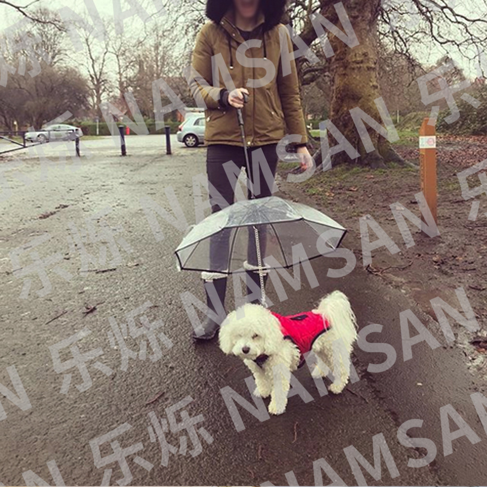 透明宠物伞狗雨伞宠物用品厂家直销组装伞雨天遛狗牵引绳批发代发