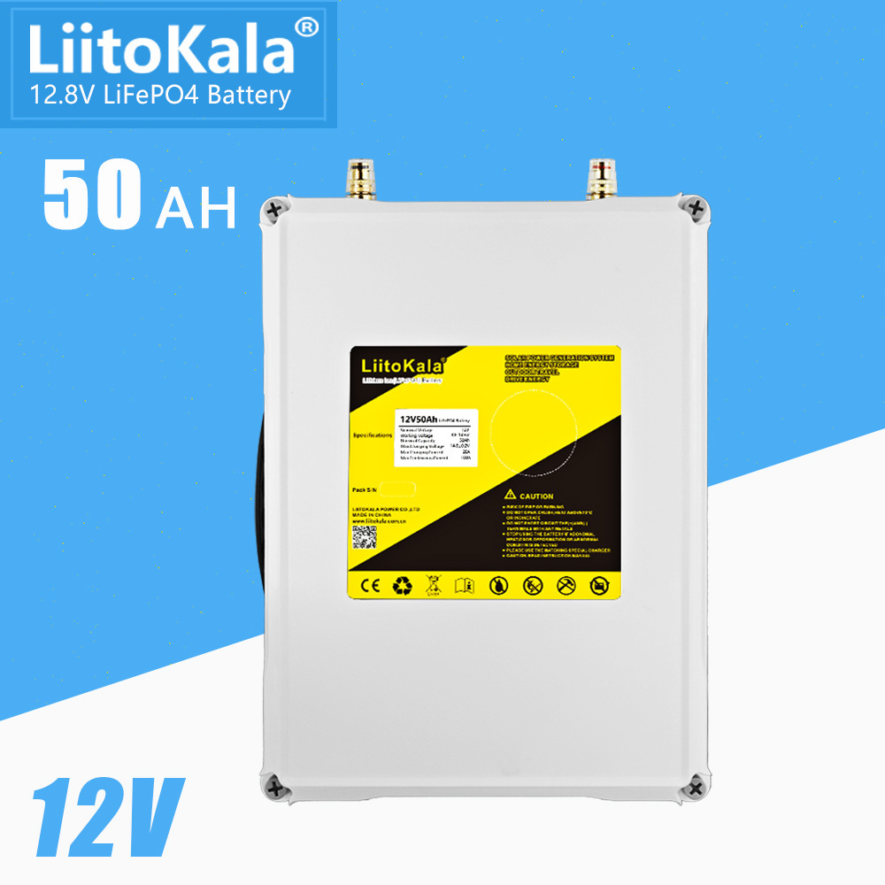 LiitoKala 12.8V50Ah磷酸鐵鋰太陽能鋰電池UPS儲能5V USB/QC/PD3.