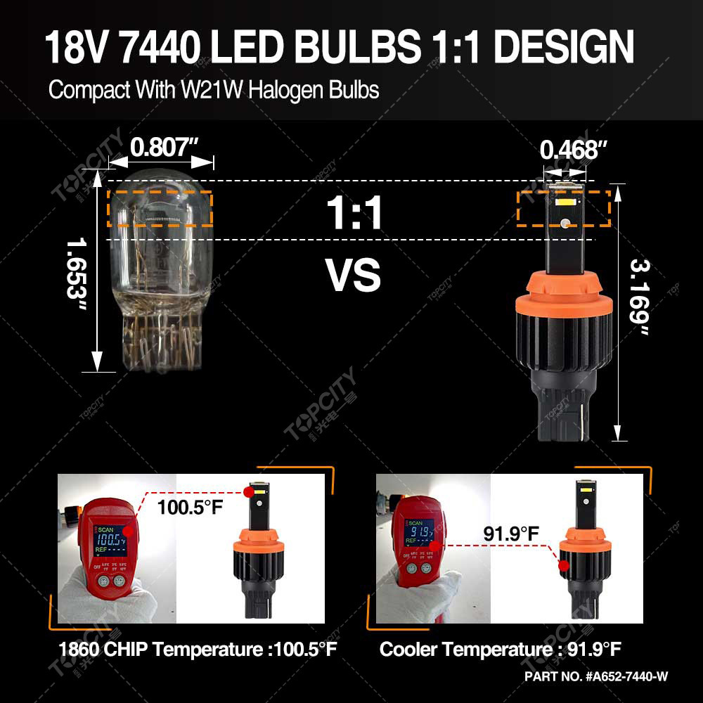 Cross-border special LED lights turning to day lights 7440 3SMD 1860brake_light_bulb