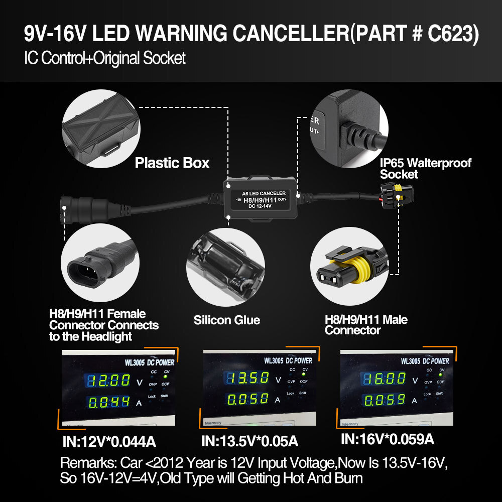 H8/H9/H11 Car LED Large Lantern Decoding Decoder LED Filtering EMC Interference Decoding Fault Decoder